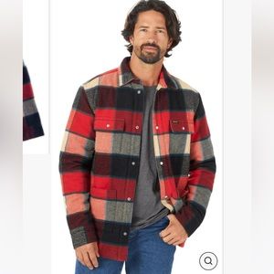 Wrangler Men’s Sherpa Lined Flannel Shirt Jacket